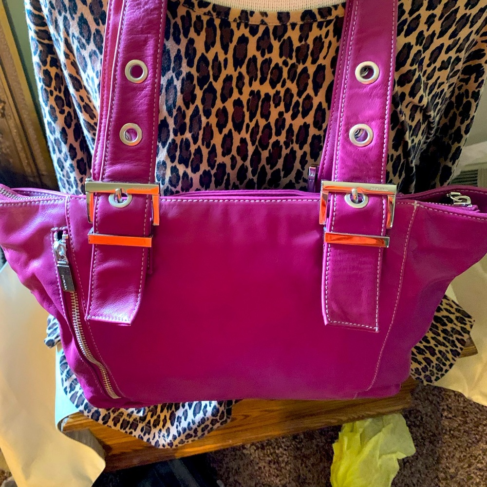 PERLINA leather tote - Hot Pink/Fushia